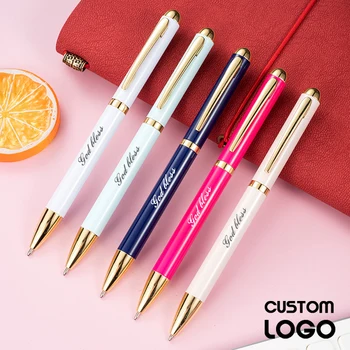 Открийте проста модни креативна метална химикалка писалка с логото на личните, вырезанным по поръчка, държач за химикалка в скандинавски стил, фирмен подарък за химикалки