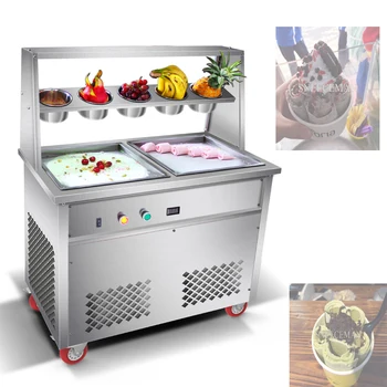 Търговска машина за приготвяне на студен сладолед в плосък тиган, одобрен CE ISO