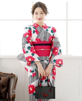 Ново японско кимоно Ютака, женски часово празнично кимоно за конференция за пътуване от чист памук