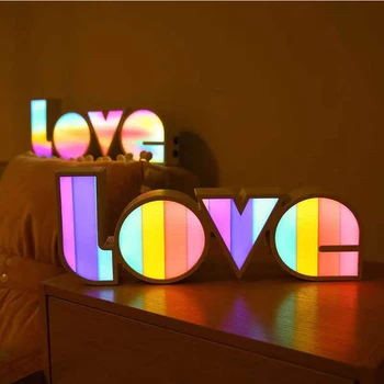 Led украса на работния плот, лека нощ, атмосферни настолна лампа, лампа за моделиране на любовта, 5 USB, нощна лампа за спални, украса на стаята