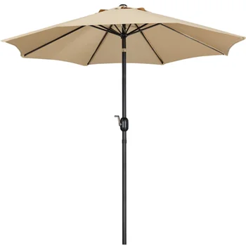 Foot чадър за вътрешен двор с дръжка и бутон за наклон, плажен чадър за слънчеви бани
