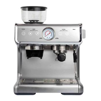 Полуавтоматична машина за кафе Bollente за приготвяне на еспресо Сребристо - 2-литров резервоар за вода
