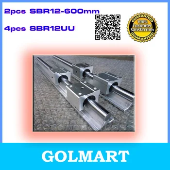 Линейна употреба SBR12 с ЦПУ група: 2 елемента линейна употреба SBR12 L 600 мм + 4шт линеен подшипниковый блок SBR12 с ЦПУ