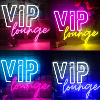 Неонова светлина Ineonlife VIP Lounge Лампи с подсветка Розово led неон гъвкав естетичен декор Ресторант АРТ Знак за гостите на сватбата