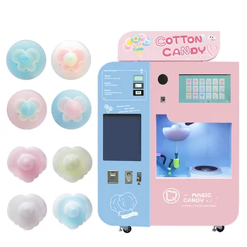 Полноавтоматический автомат за продажба на сладък памук, търговска машина за приготвяне на сладък памук, зефирная гъба за деца