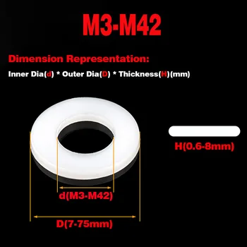 Бял/черен найлон, разширения и сгъсти, изолация, плосък миене /полагане на М3-M42