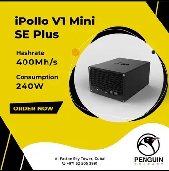 IPollo V1 Mini Se Plus 400MH / s 240 W 6G Wi-Fi И т.н. Миньор С блок захранване за домашно майнинга