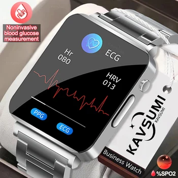 2023 ЕКГ Мъжки Смарт Часовници наблюдение на сърдечната честота Монитор Здравето на Кислород В Кръвта, Измерване на телесната Температура на Фитнес Спортни Смарт Часовници За Android