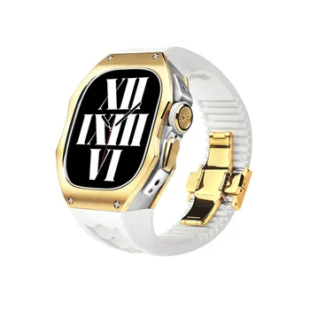 Луксозен комплект модификация на Apple watch от титанова сплав, за iWatch ultra 49MM Apple watch защитен калъф с фторокаучуковым покритие