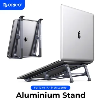 Алуминиева поставка за лаптоп ORICO, вертикална поставка, тенис на притежателя за лаптоп, преносима стойка за таблет, свалящ за MacBook с размер от 13 до 17,4 см