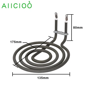 Aiicioo SUS304 Електрическа повърхностна горелка тръбен нагревател 220 В Замяна на готвене панел 1400 W 4 навити воздухонагреватель москитного тип