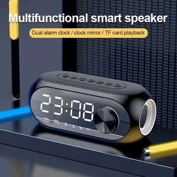 Безжична Bluetooth аудио с дисплей за време, аларма, 3d съраунд домашен и мобилен телефон, субуфер с наднормено тегло