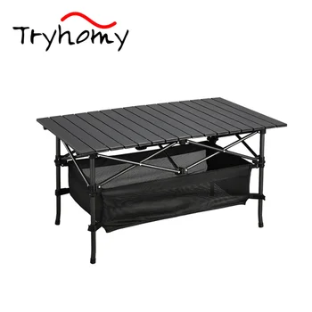 Маса за къмпинг Tryhomy от алуминиева сплав, сгъваема маса на открито, маса за сергия, многофункционален портативен бюрото за барбекю и пикник