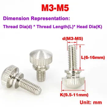 Ръчно винт с накаткой/медно-никелирани ръчно винт с голяма глава M3M4M5