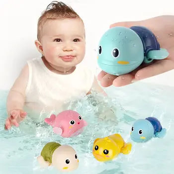 Сладък детски играчки за къпане, забавна плаващ костенурка, басейн с кит, плаж, класическа верига, завийте водна играчка за деца