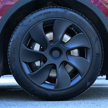 4 БР. капачката на главината на дясното и лявото колело за Tesla Model Y 2023, 19-инчов капачка за колела, разменени капачка за пълно покритие на джантата, аксесоари
