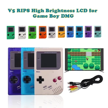 ТВ-версия V5 OSD RIPS 36 цветен LCD екран Комплект и е предварително изсечен на корпуса калъф за Game Boy GBO DMG и говорител