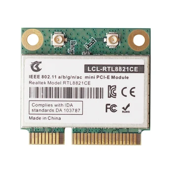 RTL8821CE 802.11 AC за Bluetooth 4,2 433 Mbps на 2,4 Ghz/5 Ghz Подкрепа двухдиапазонной мини-карта PCIe WiFi RTL8821