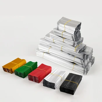 Универсален фланец опаковка от алуминиево фолио, празни пакети от сребърно фолио за бизнес, вътрешен пакет за чай, храна