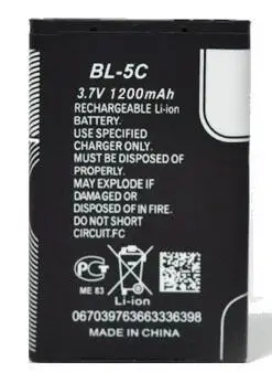 безплатна доставка, 1 бр., литиево-йонна батерия от 3.7 На 1200 ма BL-5C
