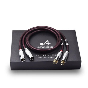 Аудио кабел ATAUDIO Hi-End, от чисто сребро XLR с 3 на контакти от въглеродни влакна, Балансный кабел HI-FI XLR конектор xlr аудио
