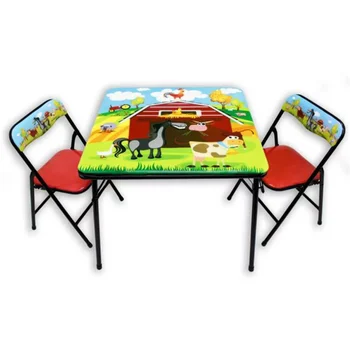 Gener8 GS75044 Маса и стол за селския двор в помещението, многоцветен -за деца от 3 до 8 години Размери: Vinyl плот 24x24x20 инча
