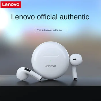 Оригиналната безжична bluetooth-слушалки Lenovo HT38, страхотна шумоподавляющая полу-втулки, висококачествен субуфер, спортна bluetooth слушалка