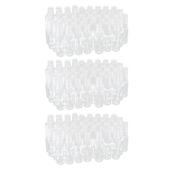 150X празни прозрачни пластмасови бутилки за пръскане на малки мъгла с кърпа от микрофибър, контейнер за еднократна употреба обем 20 мл