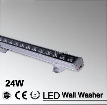 6 бр./лот Led Лампа за омывания стени 24 W 1000 mm *46*46 мм AC85-265V IP65 Водоустойчива RGB градински тела Външно Осветление