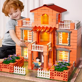 Играчка куклена къща, детско сграда на тухлена зидария на 