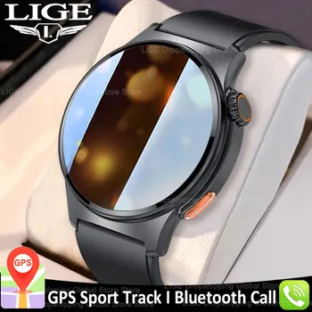 LIGE 2023 спортни смарт часовници за фитнес, мъжки часовници с GPS-писта, гривна, NFC-часовници, водоустойчиви смарт часовници с Bluetooth, се призовава за Android и IOS