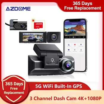 AZDOME M550 Pro 3-канален Размерът на Вътрешната Камера за Задно виждане 4K Dash Cam Авто Черна Кутия С 5G WiFi GPS 2160P Авто Dvr Камера Автомобили Таблото