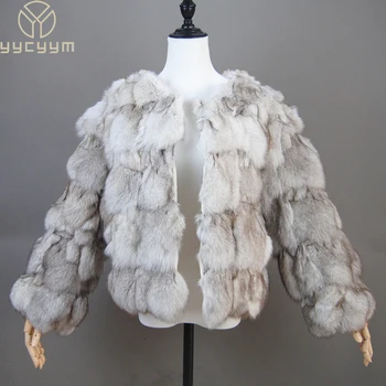 2023 Нов стил, палто от естествена кожа, яке от 100% естествена кожа, дамски зимни топло кожено палто от лисьего кожа, висококачествена кожа жилетка, безплатна доставка