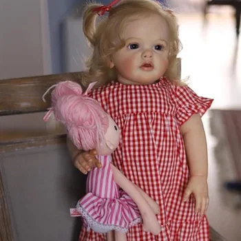 60 см кукла-реборн с 3D кожата, реалистична мека силиконова блондинка за малки момичета, Бети Bebe, с колба за вени, играчка за момичета в подарък