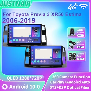 JUSTNAVI QLED За Toyota Previa 3 XR50 Estima 2006-2019 Android 10 Автомобилен Радиоплеер GPS Навигация 4G WIFI Carplay Android Auto