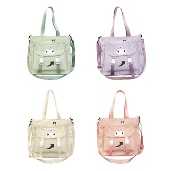 Нова чанта-Месинджър Kawaii Sanrio Kuromi, Скъпа чанта за студенти Аниме, Голяма Чанта Голям за практикуване на Едното рамо, Скъпа Универсална Чанта За Момичета