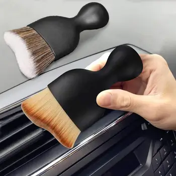 Моющаяся четка за почистване на автомобилни климатици, четка за почистване въздуховод, четка за почистване на автомобилни цепки, инструмент за премахване на прах от мека коса