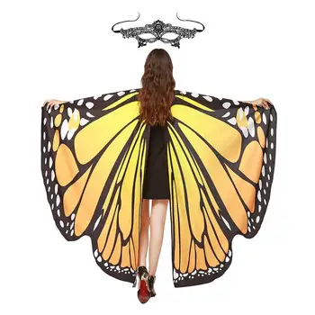 Костюм с крила на пеперуда на Хелоуин, шал с пеперуда, двустранно наметало с принтом феи, фестивали, карнавали, cosplay, представа