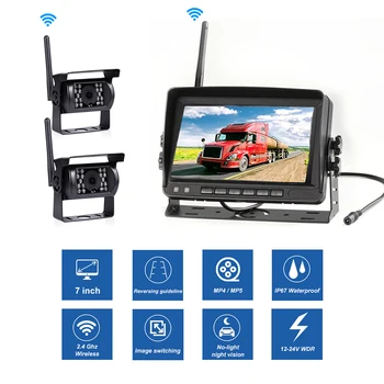 7-инчов безжичен авто монитор за задно виждане, Монитори кола на Екрана на камерата за обратно виждане за авто монитор за авто камион RV