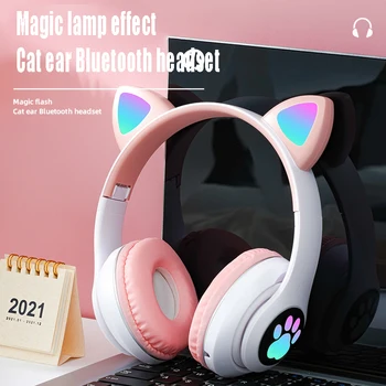 Bluetooth-слушалки с кошачьими уши STN28, безжични 5,0, слот Bluetooth-слушалки