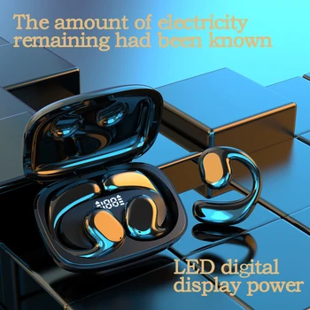 5.3 Bluetooth Слушалки Безжични Слушалки TWS Earclip Design Led Слушалки на Ухото на Куката Спортни Слушалки с Микрофон