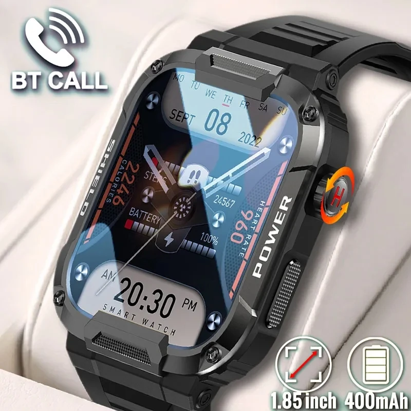 2023 Новите Смарт Часовници с Пълен Сензорен Екран, Мъжки Часовник за Измерване на Кръвно Налягане, Кислород Фитнес Часовник 5ATM, Водоустойчив Военни Смарт Часовници за Android Xiaomi - 0