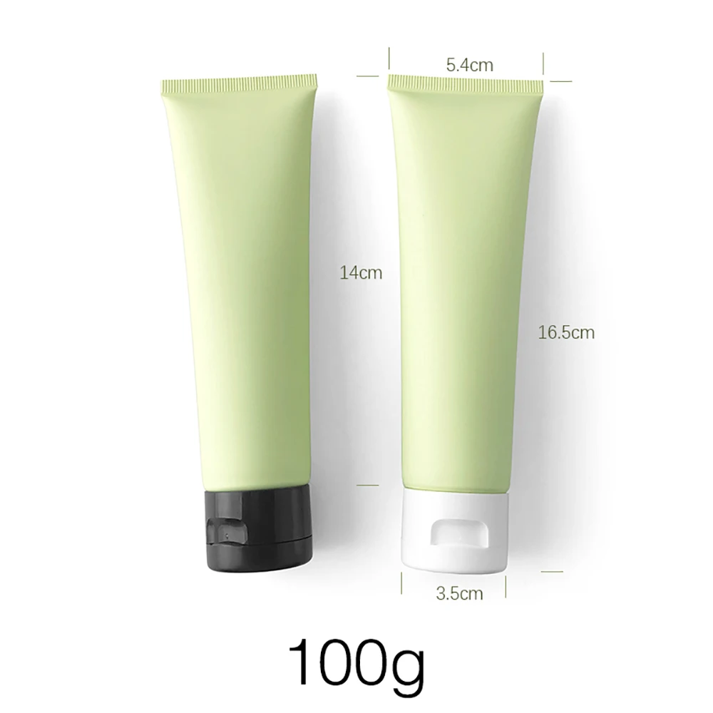 50 г 100 г матово-зелен контейнер за козметиката за еднократна употреба 50 мл 100 мл Празна пластмасова бутилка за пресоване, пътна опаковка за крема, мека туба - 2