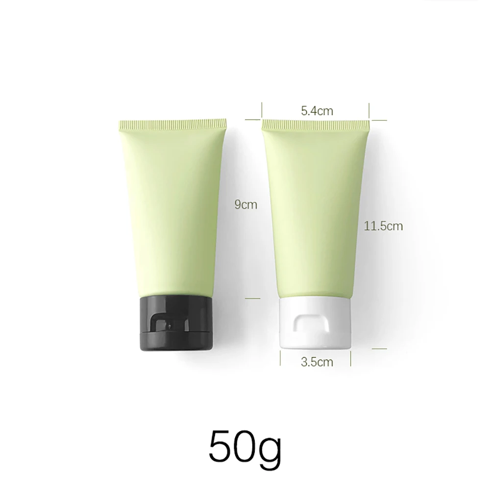 50 г 100 г матово-зелен контейнер за козметиката за еднократна употреба 50 мл 100 мл Празна пластмасова бутилка за пресоване, пътна опаковка за крема, мека туба - 3