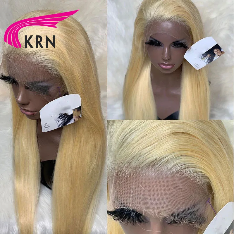 613 Меден blond 13x1 Перуки, изработени от човешка коса на дантели, бразилски перуки с дълбока вълна, перука от средната част на дантела, перука от коса Remy 180% плътност - 3