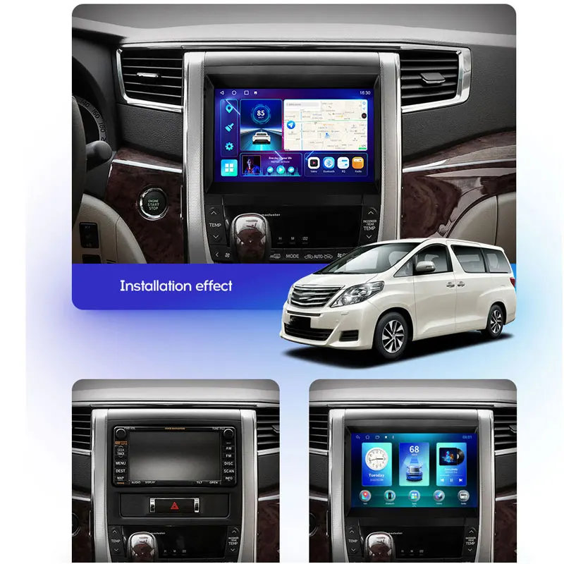 JUSTNAVI QT10 За Toyota Alphard Vellfire H20 2008-2015 Авто Радио Мултимедиен Плейър GPS Навигация Android Без 2din 2 din - 1