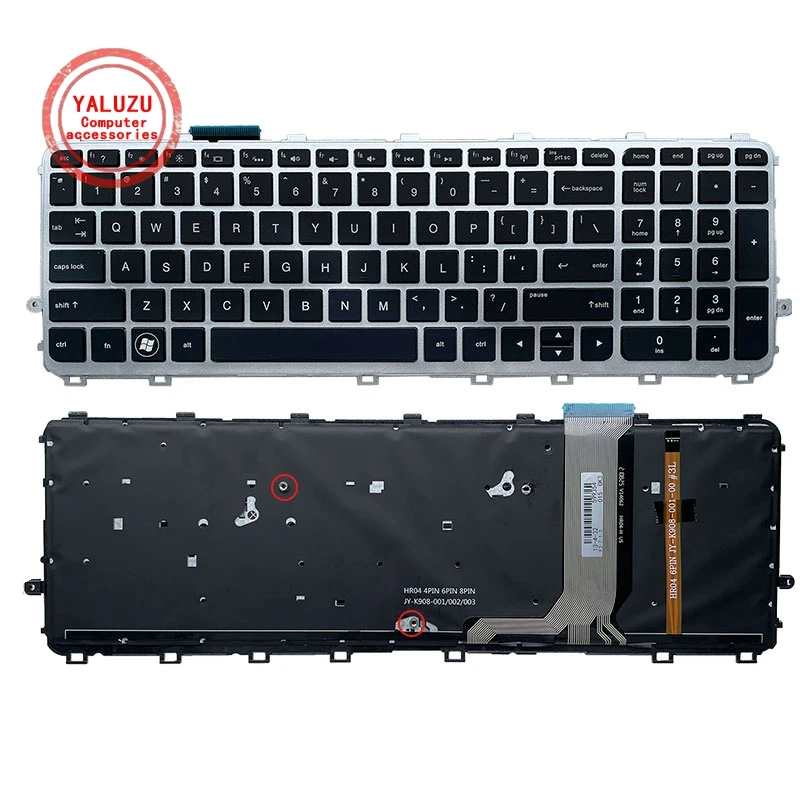 YALUZU Нова английска клавиатура с подсветка за лаптоп HP ENVY 15-J 17-J 720244-001 711505-001 736685-001 6037B0093301 V140626AS2 САЩ нова - 0