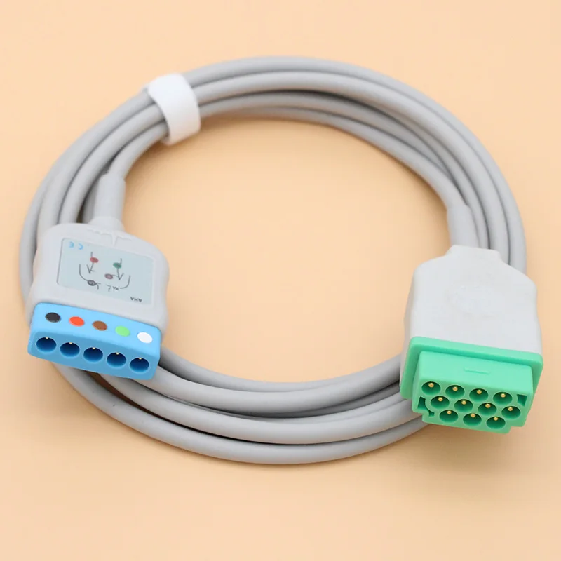 Автоматична кабел ЕКГ тип 11P по Din с 3/5 изводи за системи на GE-Marquette ECG ЕКГ Dash PRO/Eagle/ Solar /Tram.AHA / IEC, с щепсел/ контакт. - 5