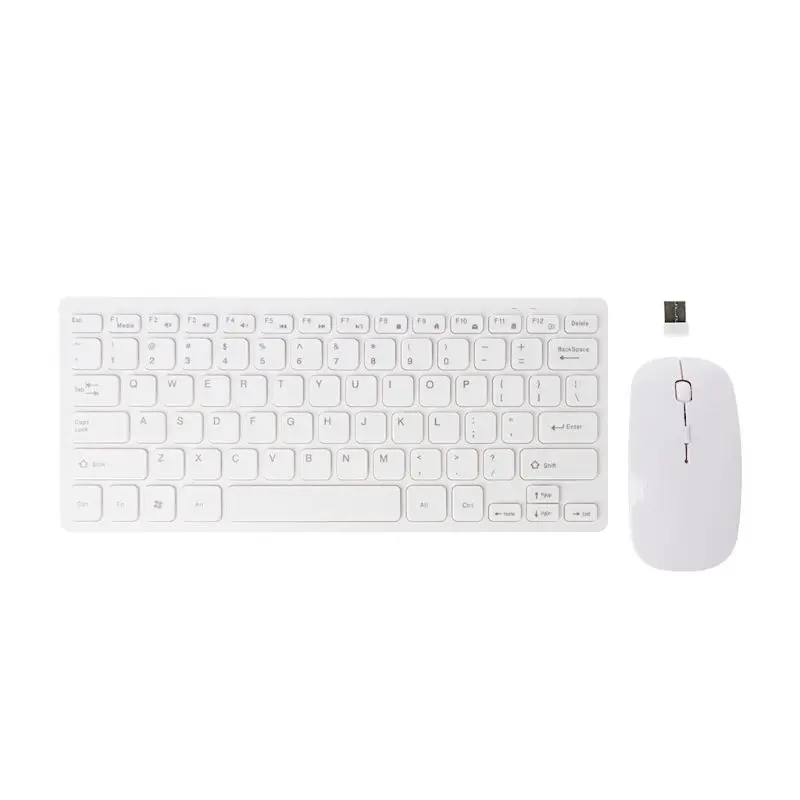 Безжична клавиатура и мишка F3KE 2.4 G Комбинация от бяло многоцветного за изключване на звука клавиши 78 - 0