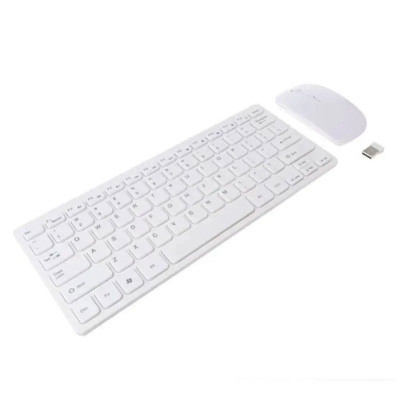 Безжична клавиатура и мишка F3KE 2.4 G Комбинация от бяло многоцветного за изключване на звука клавиши 78 - 1